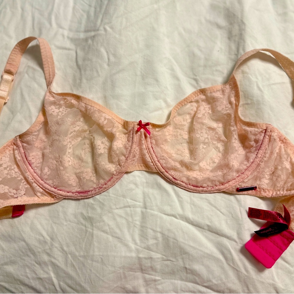 Lacy pink bra